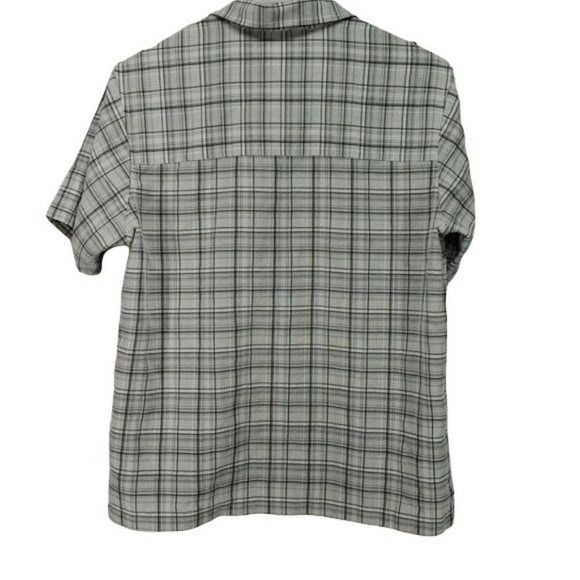 QuikSilver Boys Plaid Button Down Short‎ Sleeve Shirt Size Medium - Picture 5 of 5